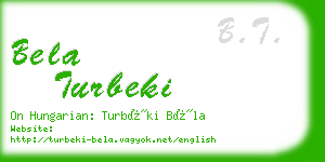 bela turbeki business card